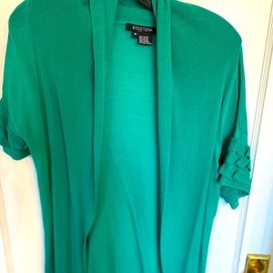 Emerald Green open front lightweight sweater